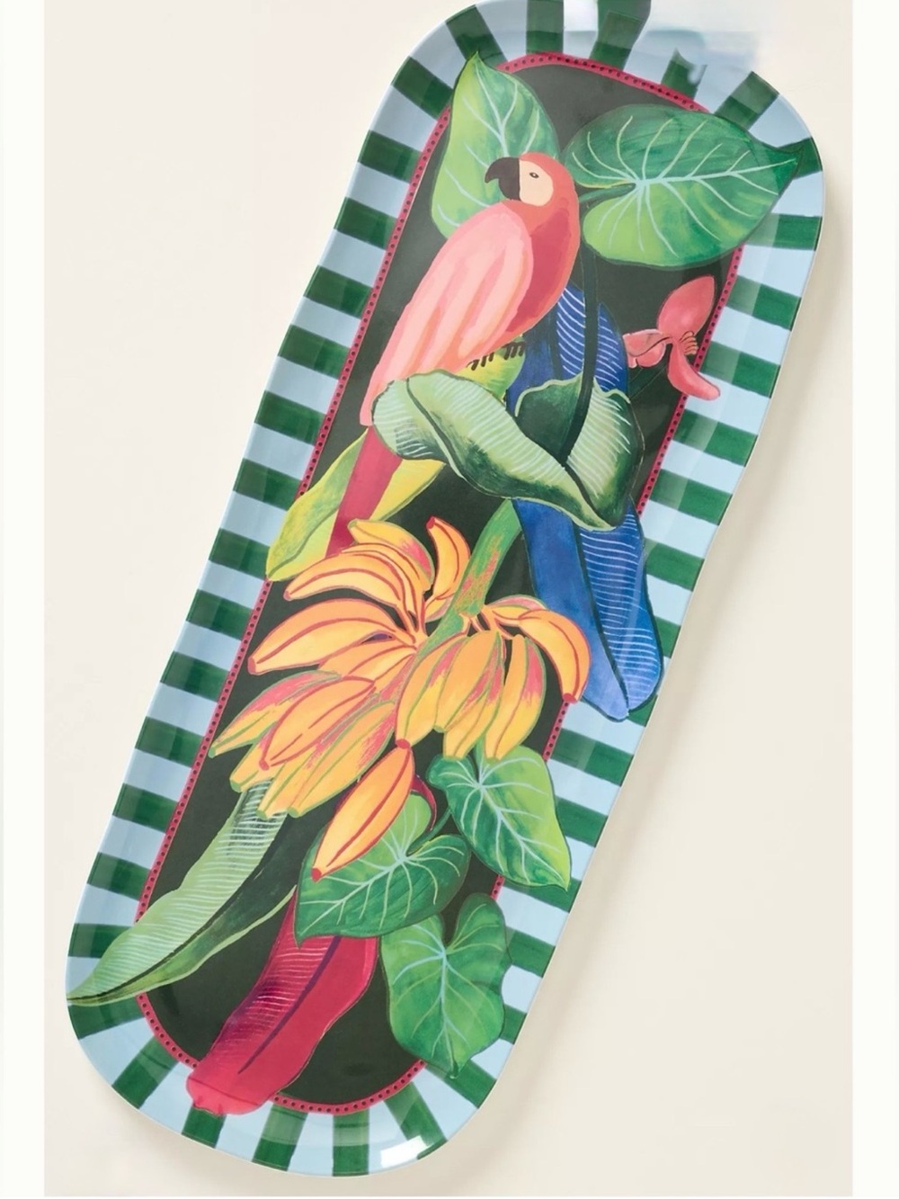 Farm Rio x Anthropologie Melamine Rectangle Serving Platter Tropical Print Tray